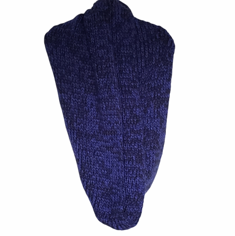 Mossimo Blue Black Chunky Yarn Blanket Infinity Scarf. Ultra warm.